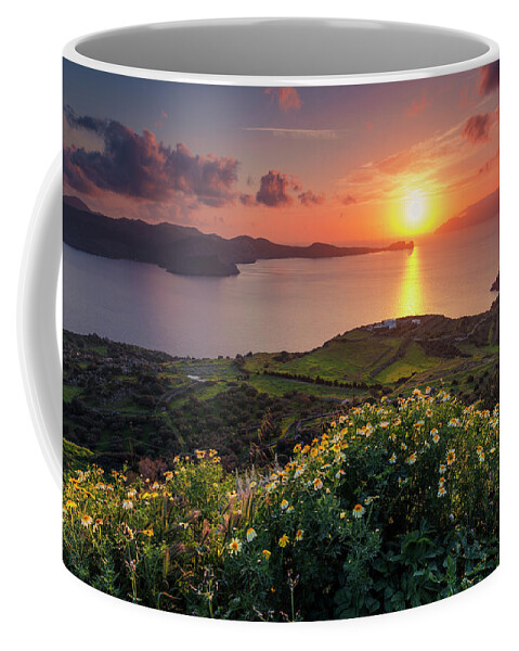 Aegean Sea Coffee Mug featuring the photograph Magnificent Greek Sunset by Evgeni Dinev