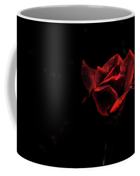 Flower Coffee Mug featuring the digital art Magnificent Red Rose Bud by Ed Stines