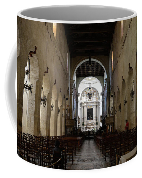 Syracuse Coffee Mug featuring the photograph Main nave of the Cathedral of Syracuse by RicardMN Photography