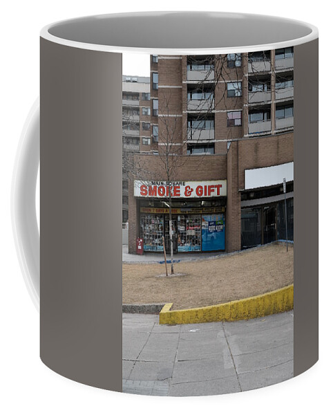 Urban Coffee Mug featuring the photograph Main Square Smoke And Gift by Kreddible Trout