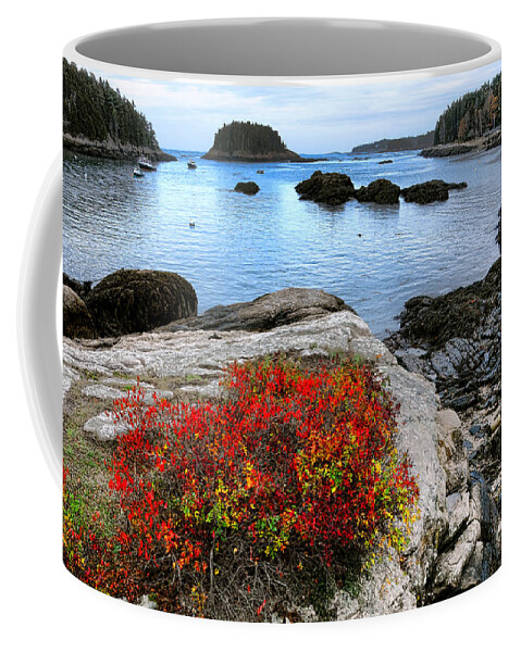 Maine Coffee Mug featuring the photograph Maine Coast Autumn Colors by Olivier Le Queinec