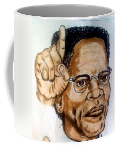 Blak Art Coffee Mug featuring the drawing Malcolm X by Joedee