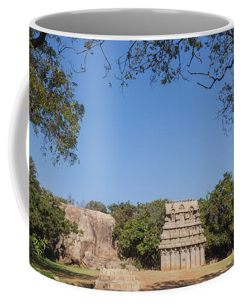 Architecture Coffee Mug featuring the photograph Mamallapuram, Ganesha Ratha by Maria Heyens
