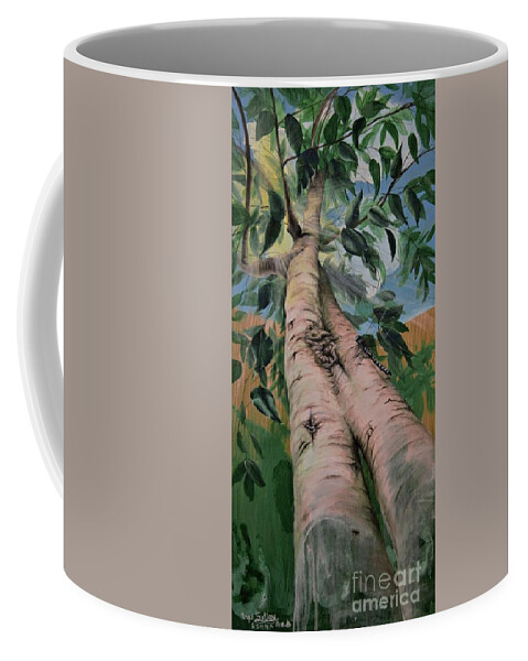 Nature Coffee Mug featuring the painting Mamma's Tree by Angie Sellars