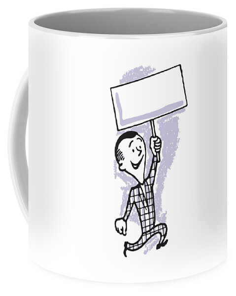 Man Holding up Blank Sign on a Stick Coffee Mug by CSA Images - Fine Art  America