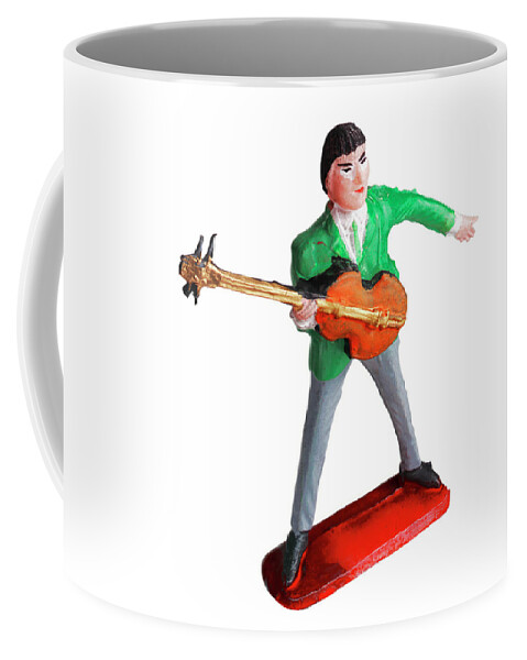 Adult Coffee Mug featuring the drawing Man Playing Violin Shaped Guitar by CSA Images