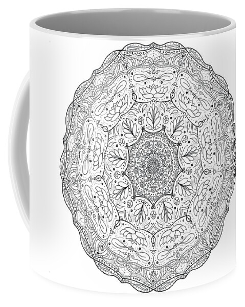 Flowers Coffee Mug featuring the digital art Mandala 24 by Angie Tirado