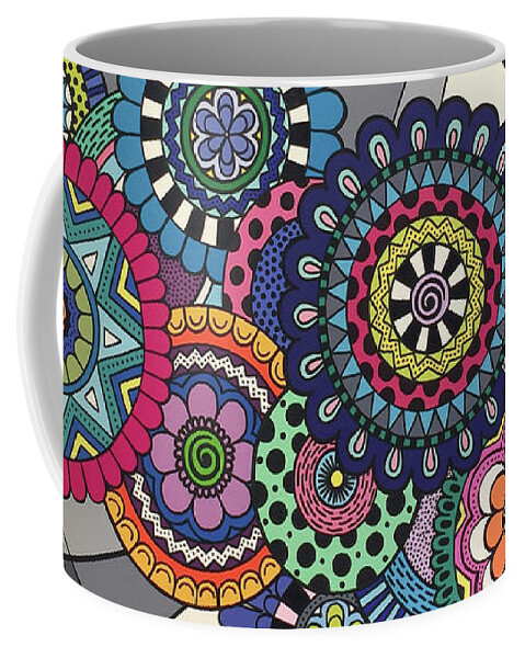 Mandala Coffee Mug featuring the painting Mandalas In Bloom by Beth Ann Scott