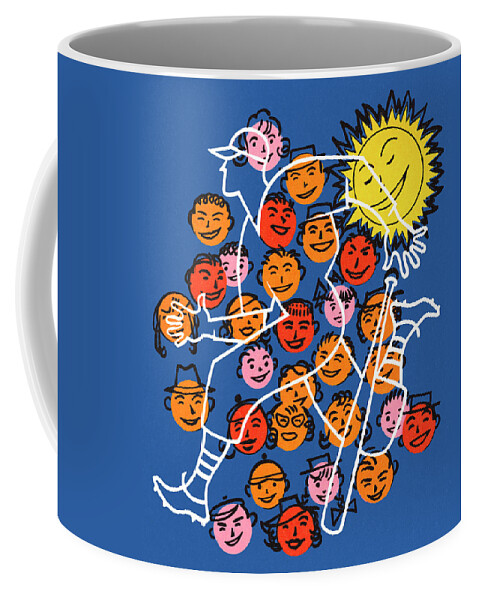 Activity Coffee Mug featuring the drawing Many Faces Watching a Baseball Player by CSA Images