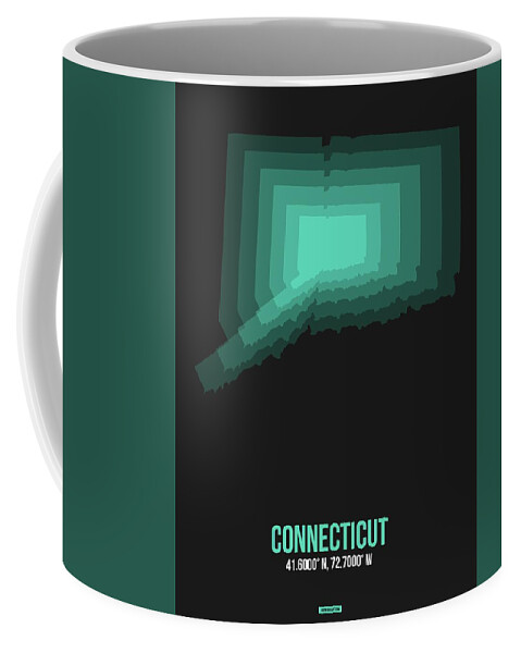 Connecticut Map Coffee Mug featuring the digital art Map of Connecticut 3 by Naxart Studio