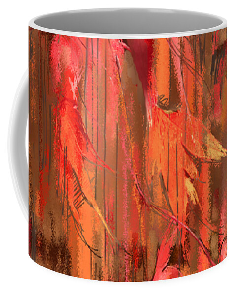 Abstract Coffee Mug featuring the digital art Maple Leaf Rag by Gina Harrison