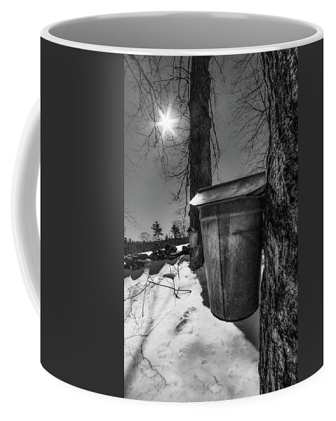 Maple Sap Bucket Coffee Mug featuring the photograph Maple Sap Bucket by Joann Vitali