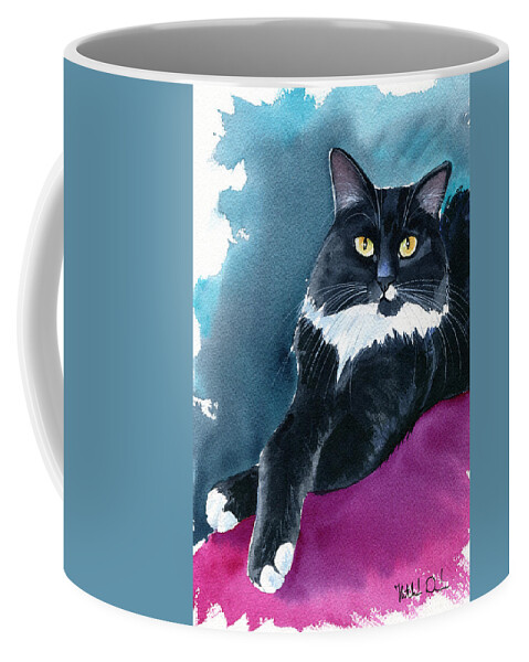 Cat Coffee Mug featuring the painting Marina by Dora Hathazi Mendes