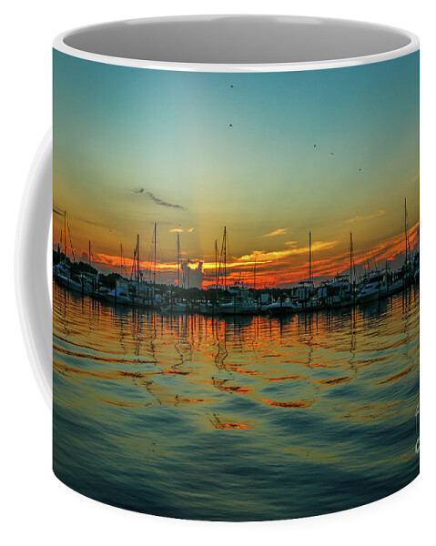 Marina Coffee Mug featuring the photograph Marina Reflection Sunrise by Tom Claud