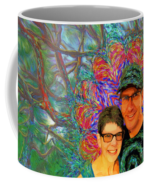 Martha Will Farm Hidden Mountain Impressionism Painting Trees Coffee Mug featuring the painting Martha and Will by Hidden Mountain