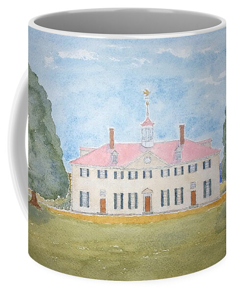 Watercolor Coffee Mug featuring the painting Martha's House of Lore by John Klobucher