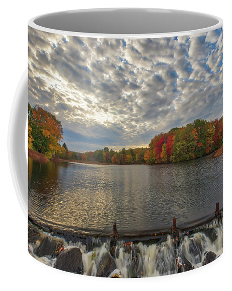 New England Fall Foliage Coffee Mug featuring the photograph Massachusetts Fall Foliage at Mill Pond by Juergen Roth