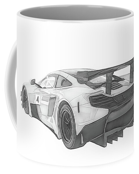 Black Coffee Mug featuring the digital art McLaren 650S Race Car by Rick Deacon