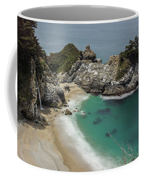 Waterfall Coffee Mug featuring the photograph McWay waterfall, Big Sur, California by Julieta Belmont