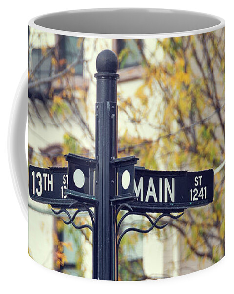 Cincinnati Coffee Mug featuring the photograph Meet Me at the Corner of 13th and Main Street by Lenore Locken