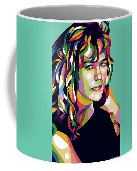 Bio Coffee Mug featuring the digital art Meg Ryan -b1 by Movie World Posters