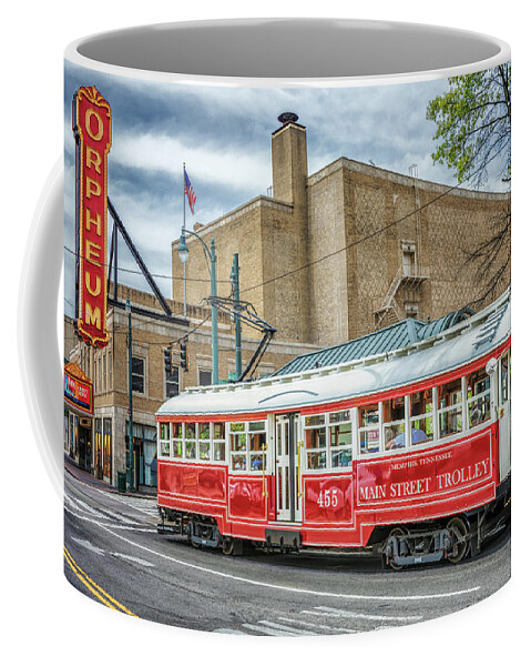 Memphis Coffee Mug featuring the photograph Memphis Main Street Trolley by Susan Rissi Tregoning
