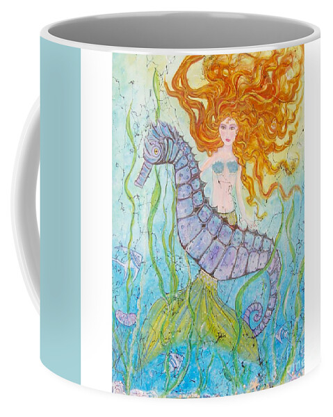Mermaid Coffee Mug featuring the painting Mermaid Fantasy by Midge Pippel