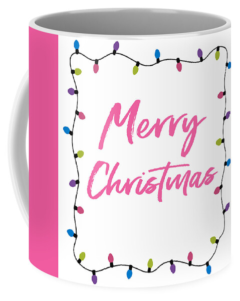 Merry Christmas Coffee Mug featuring the digital art Merry Christmas Lights- Art by Linda Woods by Linda Woods