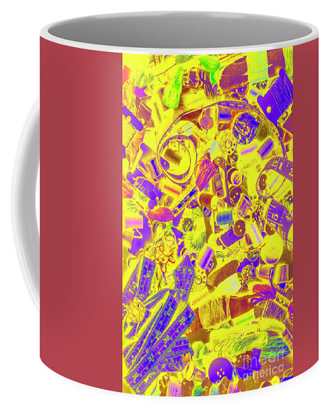 Sewing Coffee Mug featuring the digital art Messy desk - Best dressed by Jorgo Photography