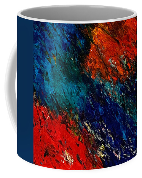Abstract Painting Coffee Mug featuring the painting Miami Colors by Raji Musinipally