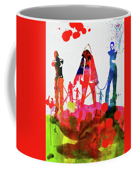 Movies Coffee Mug featuring the mixed media Michonne Watercolor by Naxart Studio
