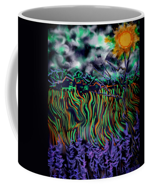 Midnight Sun Coffee Mug featuring the digital art Midnight Sun by Angela Weddle