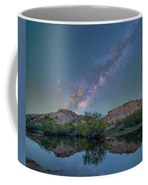 00568629 Coffee Mug featuring the photograph Milky Way, Barker Pond Trail, Joshua Tree National Park, California by Tim Fitzharris