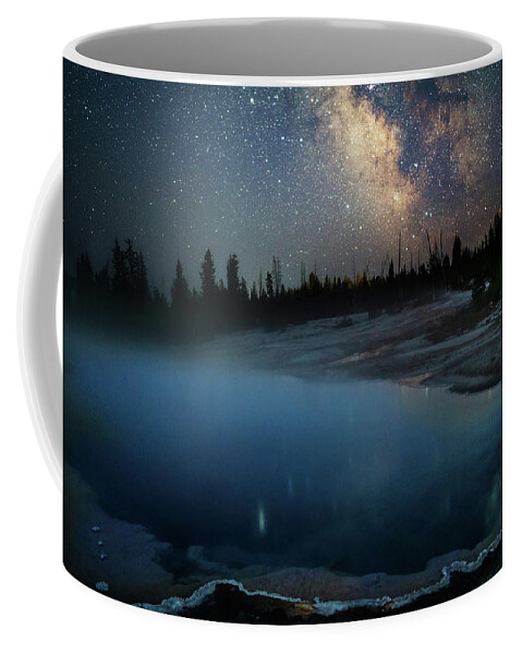 Yellowstone Coffee Mug featuring the photograph Milky Way Over Black Pool by Eilish Palmer