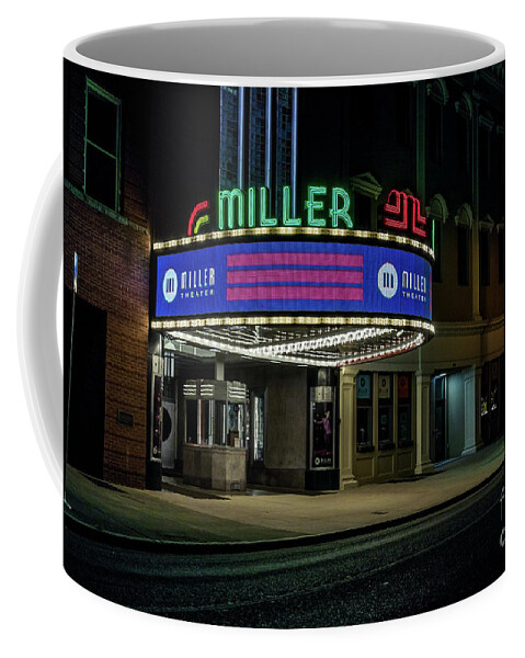 Miller Theater Augusta Ga Georgia Night Coffee Mug featuring the photograph Miller Theater Augusta GA by Sanjeev Singhal