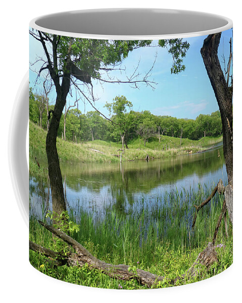 Pond Coffee Mug featuring the photograph Miller Woods Beach Trail by Scott Kingery