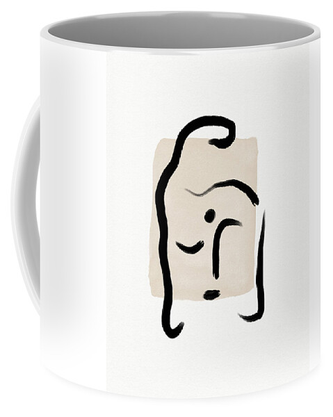 Minimal Coffee Mug featuring the mixed media Minimal Buddha 5- Art by Linda Woods by Linda Woods
