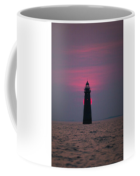 Sunset Coffee Mug featuring the photograph Minot Light Sunset by Ann-Marie Rollo