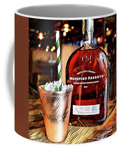Cocktail Coffee Mug featuring the digital art Mint Julep Woodford Reserve by CAC Graphics