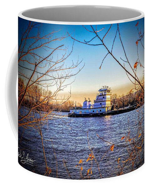 Barge Coffee Mug featuring the photograph Mississippi Window by Phil S Addis