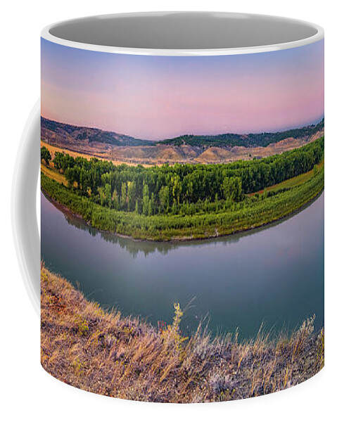 Appealing Coffee Mug featuring the photograph Missouri River Panoramic by Leland D Howard