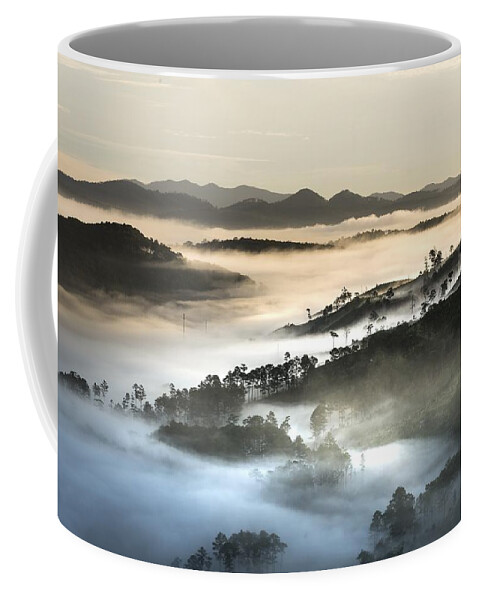 Landscape Coffee Mug featuring the photograph Mist by Top Wallpapers
