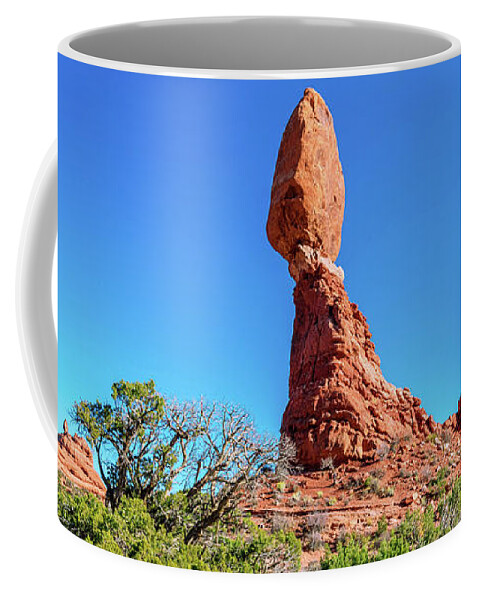 Moab Balanced Rock Coffee Mug featuring the photograph Moab Arches Balanced Rock Wide 2 to 1 Ratio by Aloha Art