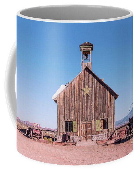 Archview Log Cabin Coffee Mug featuring the photograph Moab Arches Little Far West Archview Log Cabin Front View by Aloha Art