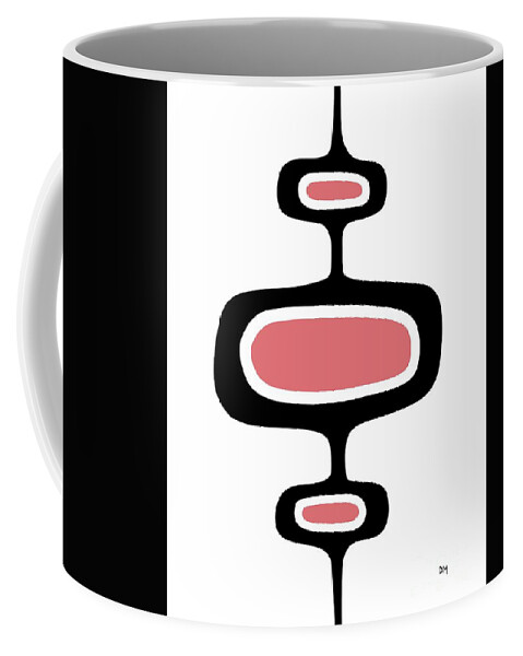 Mid Century Modern Coffee Mug featuring the digital art Mod Pod One in Pink by Donna Mibus