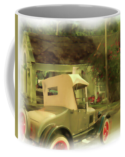 Vintage Coffee Mug featuring the digital art Model T in Barbados by Tristan Armstrong