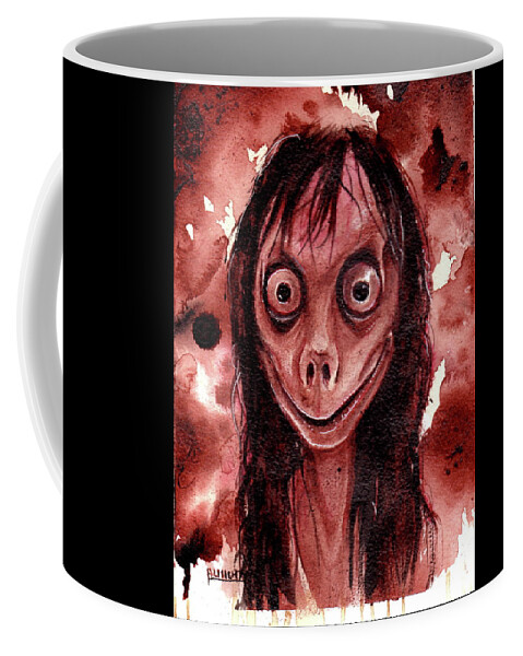 Ryan Almighty Coffee Mug featuring the painting MOMO dry blood by Ryan Almighty