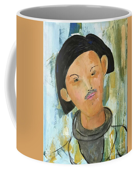Original Art Work Coffee Mug featuring the painting Mon Artiste Francais by Theresa Honeycheck