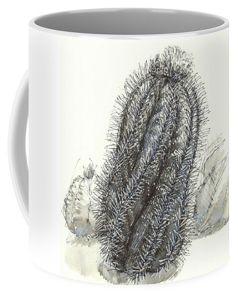 Cactus Coffee Mug featuring the painting Monk Hood Cactus by Judith Kunzle