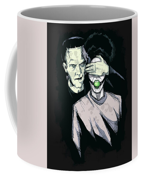 Monster Mash Coffee Mug featuring the drawing Monster Mash by Ludwig Van Bacon